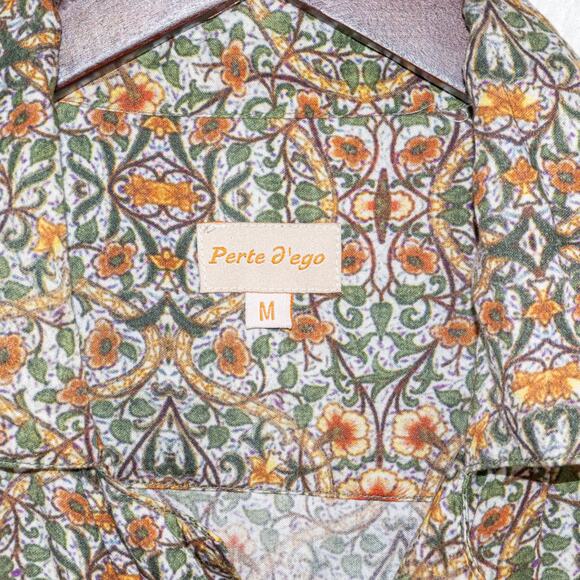 Perte d'ego Men's Medium La Palais Half Sleeve Shirt Mother of pearl buttons - Picture 2 of 6